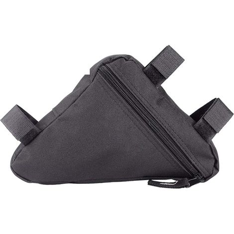 Sacoche avant triangulaire pour vélo, sacoche de rangement triangulaire étanche, grande capacité, idéale pour les longues sorties à vélo et le transport d'outils (noir) Sacoche de ville (noir) (1/5)
