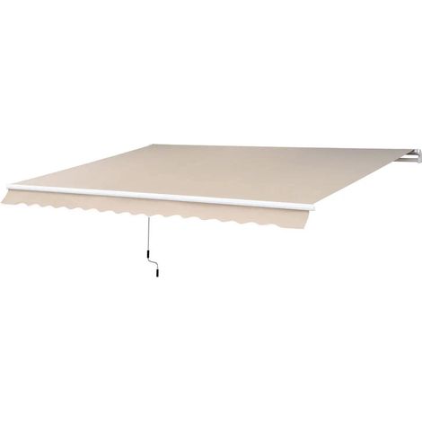 Store banne en aluminium, store banne à bras articulés, store banne de 3 m de large, store banne de balcon, pare-soleil pour balcon, beige (1/5)