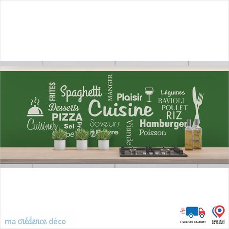 Crédence : Cuisine et repas 2 - Couleur Vert émeraude - Alu composite - 60 - 120 (1/3)