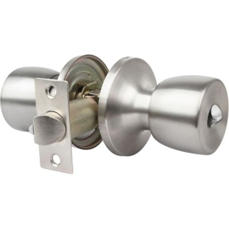Bouton de porte à poignée tubulaire chrome mat 60/70mm – Mécanisme haute résistance – Livré avec 3 clés nickelées – Adaptable pour bureaux – Alfa Dyser