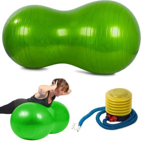 Ballon De Rééducation - Ballon De Fitness 40 Cm - Pompe Incluse - Vert Cacahuète (1/3)
