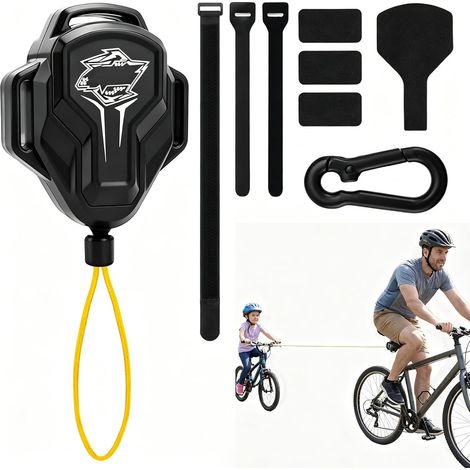 Corde de remorquage pour vélo pour enfant - 2,5 m - Pour excursions en famille et aide à la crevaison - Charge maximale de 100 kg - Pour vélo de montagne (1/5)
