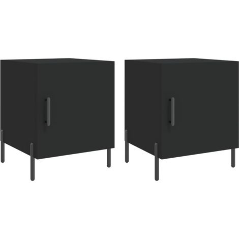 Maison Exclusive - Nachttische 2 Stk. Schwarz 40x40x50 cm Holzwer