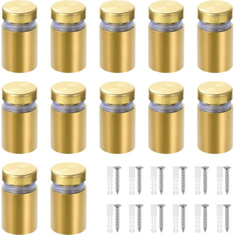 APEX 16PCS Vis d'écartement, Vis Publicitaires, Entretoises en Verre, Clous Publicitaires, Muraux Entretoises, Acier Inoxydable Publicité Vis, Montage Panneau Support Acrylique (16x25mm) (1/5)