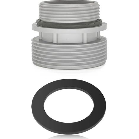 Accessoires de piscine (Ensemble 1) Adaptateur de tuyau de pompe de piscine en plastique neuf, court, 40 mm à 1 1/2", adaptateur de remplacement pour pompe de piscine compatible avec Intex