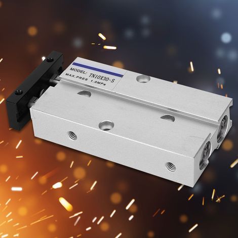 Vérin pneumatique à double tige et double effet TN10X30 en alliage d'aluminium (1/5)
