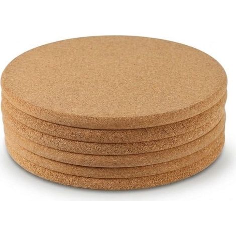 4 Korkuntersetzer 19 cm, Geschirrschutz, Untersetzer für Bratpfanne und Topf, Filz Telleruntersetzer zum Schutz Ihrer Küchenutensilien, quadratis (1/5)