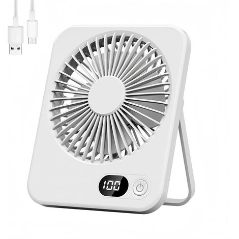 Ventilateur USB portable et silencieux, mini, 5 vitesses, idéal pour le bureau, la table, la cuisine et la chambre - Rechargeable Fly (1/5)