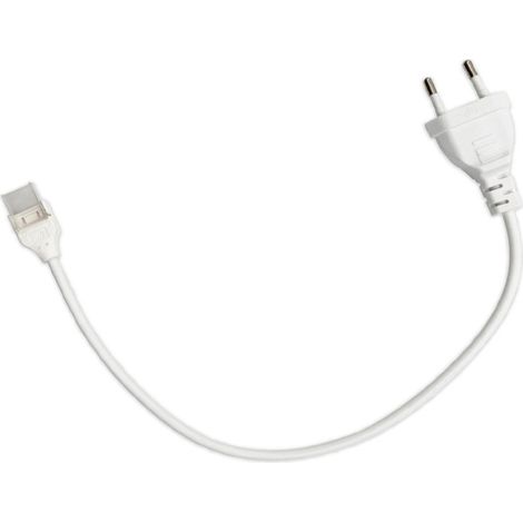 Cable 30cm con conector curvado y clavija EU para tiras LED 10mm