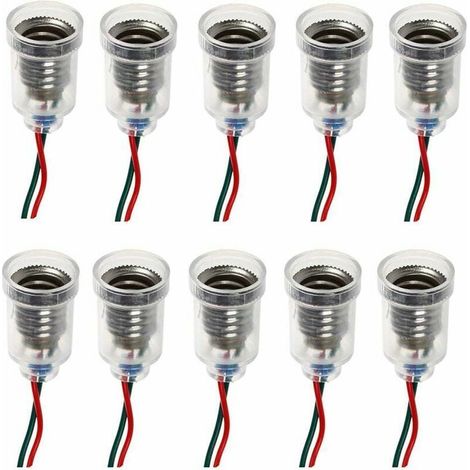 E10 LED Bulbs, Screw Base, Small Candle Bulbs, Light Holder Base with Wire, Socket for Home Experiments, Electrical Circuit Testing, Light Accessories, 20cm (1/4)