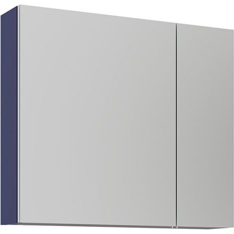 Badezimmerschrank mit Spiegel "Bari 80" – 75 x 16 x 66 cm – Mattes Marineblau (1/3)
