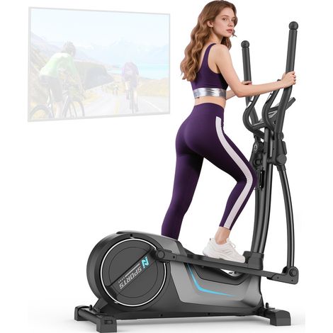 Vélo elliptique professionnel à forte capacité de charge, jusqu'à 150 kg, stabilisateur robuste, entraînement silencieux, adapté aux mouvements naturels du corps (1/5)
