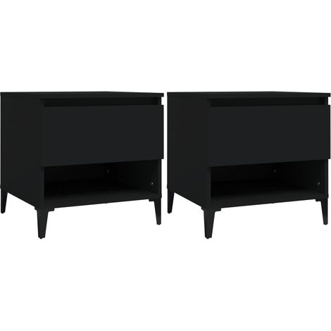 Maison Exclusive - Beistelltische 2 Stk. Schwarz 50x46x50 cm Holz