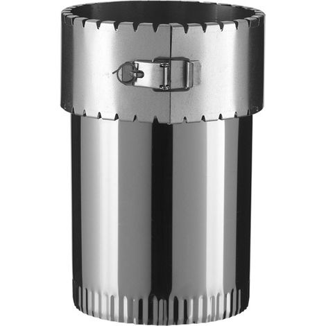 Poujoulat – Raccord fumisterie sur tubage flexible DN 80mm – Fixation extérieure avec collier à griffes – Conduit émaillé