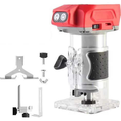 Kit de défonceuse portative à 5 vitesses variables pour batterie Milwaukee 18V Li-Ion pour le fraisage du bois (bricolage) - JBMEDIA (1/4)
