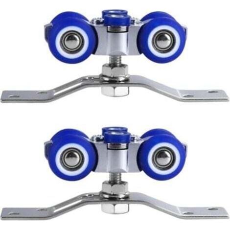2 Pièces Galet Porte Coulissante, Roulette Porte Coulissante en Acier Inoxydable, Peut tourner à 360°, pour Porte Coulissante Simple, Porte Pliante, Porte Coulissante Multiple (1/4)