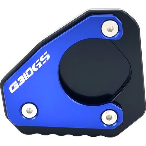 (Bleu) Compatible avec BMW G310GS G 310GS G 310 GS 2017 2018 - Extension de béquille latérale pour moto - Agrandissement du patin maxpower (1/4)