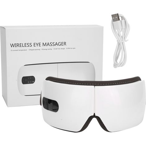 Masque massage yeux électrique chauffant anti-fatigue, pression d'air et vibration, appareil de relaxation oculaire (1/5)