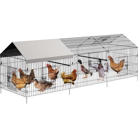 Poulailler Poulet Court pour Cour avec Couvercle Poulailler Extérieur en Métal pour Petits Animaux Canard Lapin Poule, 86"L x 40" L x 40 " H (1/5)
