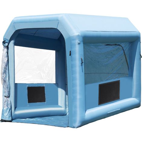 Cabine de peinture gonflable 3x25x25m avec souffleur 550W et filtre à air, motos et petits meubles robuste et fiable (1/5)