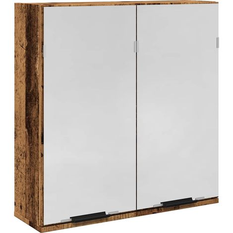 Maison Exclusive - Bad-Spiegelschrank Altholz-Optik 64x20x66,5 cm