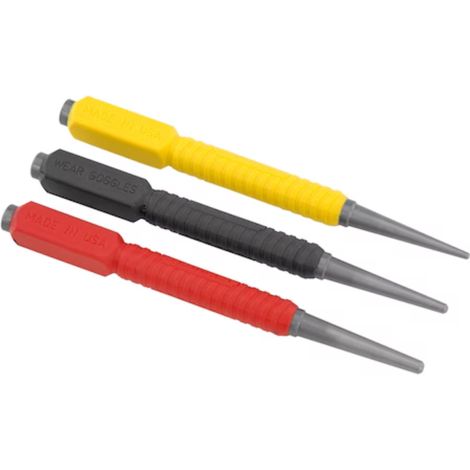 Stanley 0-58-930 Set Cacciachiodi Dynagrip Acciaio Cromato 3 Pezzi