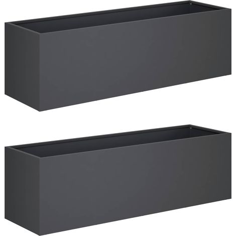 Garten-Pflanzgefäß 2 stk. Anthrazit 80 x 30 x 30 cm vidaXL