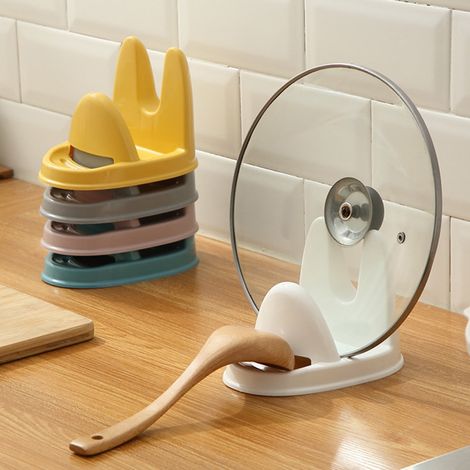 Support Pour Ustensiles De Cuisine - Support Antidérapant Pour Cuillères Fourchettes Spatules Couvercles De Casseroles - En PP - 12,5 x 18 x 12,5 cm - 1 Pièce (1/2)