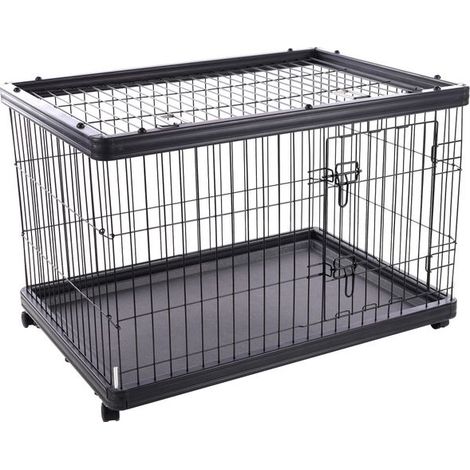 FLAMINGO - Dogkennel on Wheels Pasy - Black - 97,5 x 66.5 x 69cm