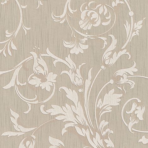 A.S. Creations – Papier peint à motif floral beige – Textile pour couloir, chambre, salon – 53cm de large – Résistant à l'humidité (1/5)