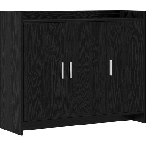 Sideboard Schwarze Eiche 98,5 x 33 x 80 cm Holzwerkstoff vidaXL (1/5)