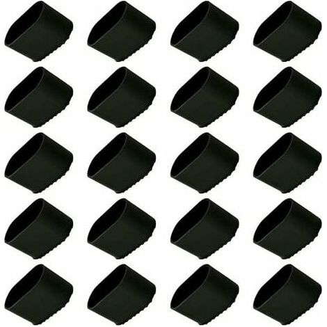 RHG Capuchon de pied de chaise, 20 pièces Protection de pied de chaise, protection de sol, embouts de pied, pied de chaise en plastique, protection de sol, capuchon de protection 40x20 mm pour tubes o (1/5)