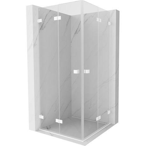 Mexen Lunar-F Duo klappbare Duschkabine 80 x 80 cm, transparent, weiß - 836-080L-080P-20-00 (1/5)