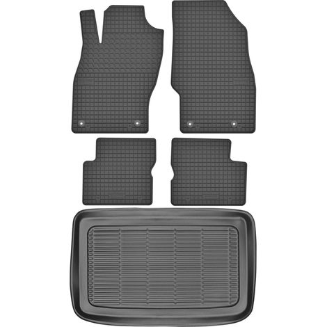 Set di tappetini in gomma per auto e tappetino per bagagliaio per Opel Corsa E Hatchback dal 2015 al 2019.