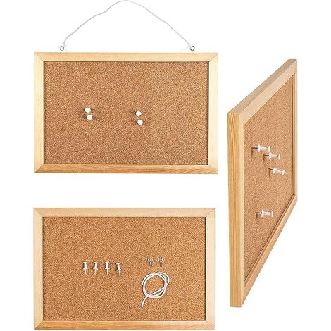 Cork Notice Board with Wooden Frame 20 x 30 cm Office Accessories for Office, Home and School (1/5)