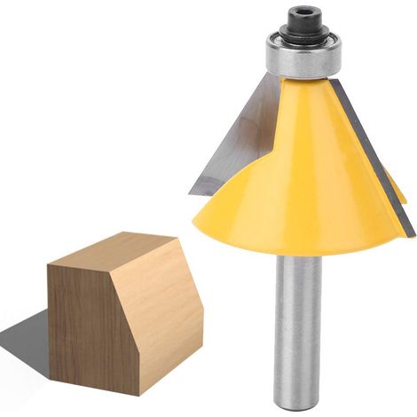 Fraise à Chanfreiner avec Roulement, Queue 8mm, Alliage YG6, Angle 30°, Outil de Coupe pour Rabotage Fraise à chanfreiner 8mm angle 30°, alliage YG6, pour bois massif, MDF, panneaux et contreplaqué (1/5)