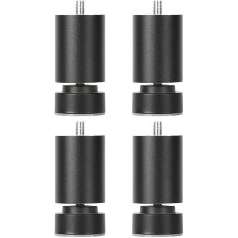 pieds de lit M10, pieds de support pour meubles, pieds de table, pieds de canapé de rechange robustes M10 pour armoires, noirs, 6 cm (1/4)