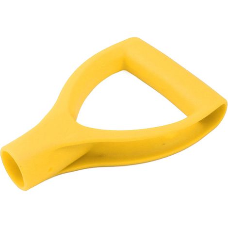 Poignées de pelle en plastique de type D de 32 mm de diamètre intérieur, installation rapide, poignée pour creuser la neige, outil de ratissage jaune. (1/5)