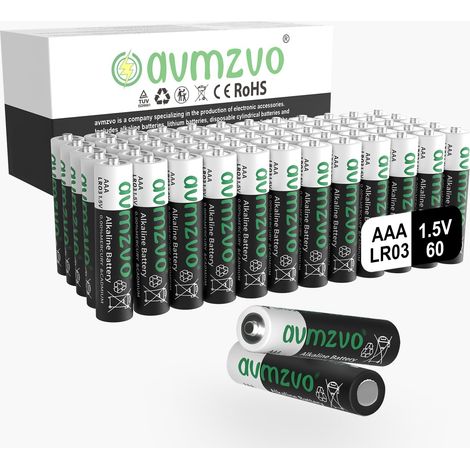 Lot de 60 Piles AAA, LR03, 1,5 V, Longue durée, puissantes, alcalines, Peuvent être utilisées pour Les Jouets, Les réveils et Autres appareils électroniques (1/5)