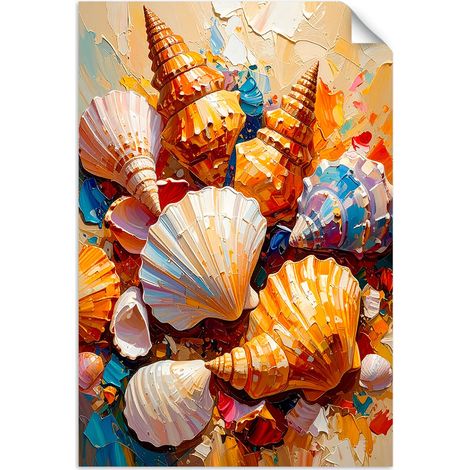 Selbstklebendes Poster – Wandsticker Bunte Muscheln 60x90 cm