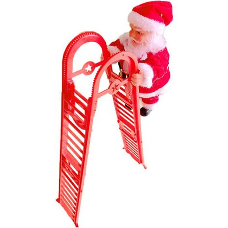 Père Noël grimpant à l'échelle, Père Noël grimpant, poupée de Noël (1/5)