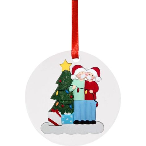 Ornement De Noël - En Plastique - 10 Cm - Pour Arbre De Noël - Personnalisable Au Marqueur - 1 Pièce (1/5)