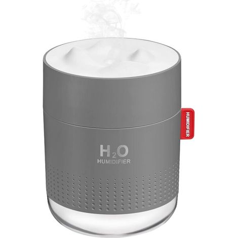Mini humidificateur portable à brume fraîche, humidificateur de bureau personnel USB 500 ml pour chambre de bébé, voyage, bureau, maison, 2 modes de brumisation, super silencieux, gris (1/5)