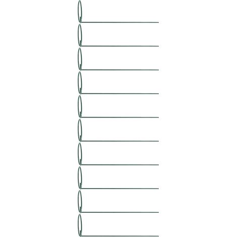 Lot de 10 treillis métalliques pour plantes en pot, longueur 25 cm, vert, pour petits jardins, pelouses, terrasses et patios. (1/5)