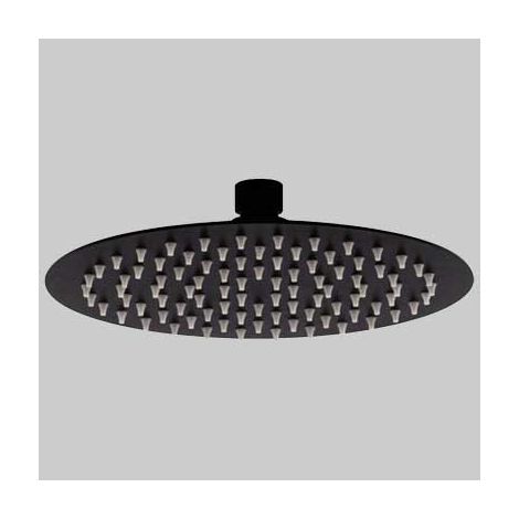 SOFFIONE DOCCIA INOX TONDO NERO  Dm 200     MADE IN ITALY