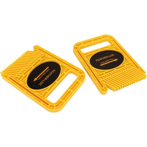 Jeu de 2 guides de coupe réglables et extensibles pour le travail du bois, compatibles avec les scies circulaires, les défonceuses et les tables de travail (jaune). (1/5)