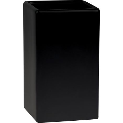 Vaso de cerámica QUADRO negro mate Spirella (1/4)