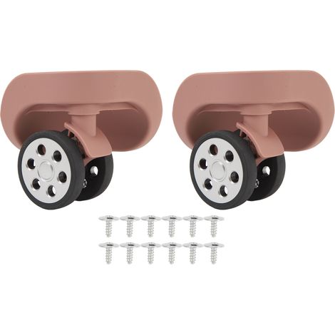2 Roues de Valise 360° Silencieuses Antiusure ABS avec Vis de Remplacement - Couleur Or Rose (1/5)