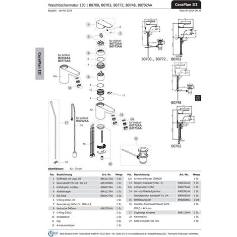 TIMONE CERAPLAN III CROMATO IDEAL STANDARD