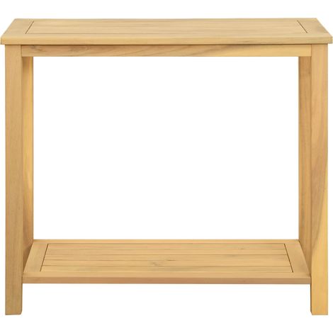 Table console，Table d'appoint，Bout de canapé，Meuble d'entrée de jardin Acacia clair 80 x 35 x 75 cm